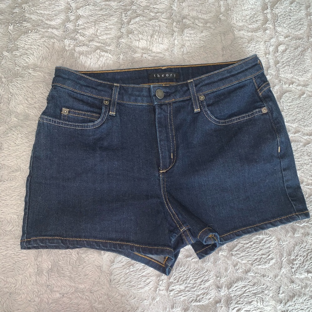 Theory Dark Blue Jean Shorts